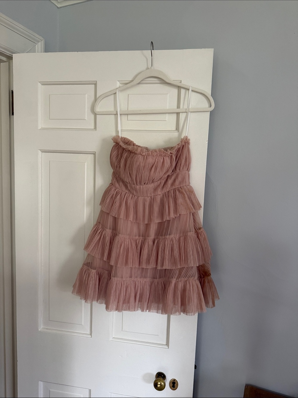 Lovers + Friends Dusty Rose Tiered Ruffle Dress